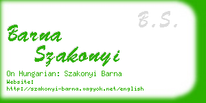 barna szakonyi business card